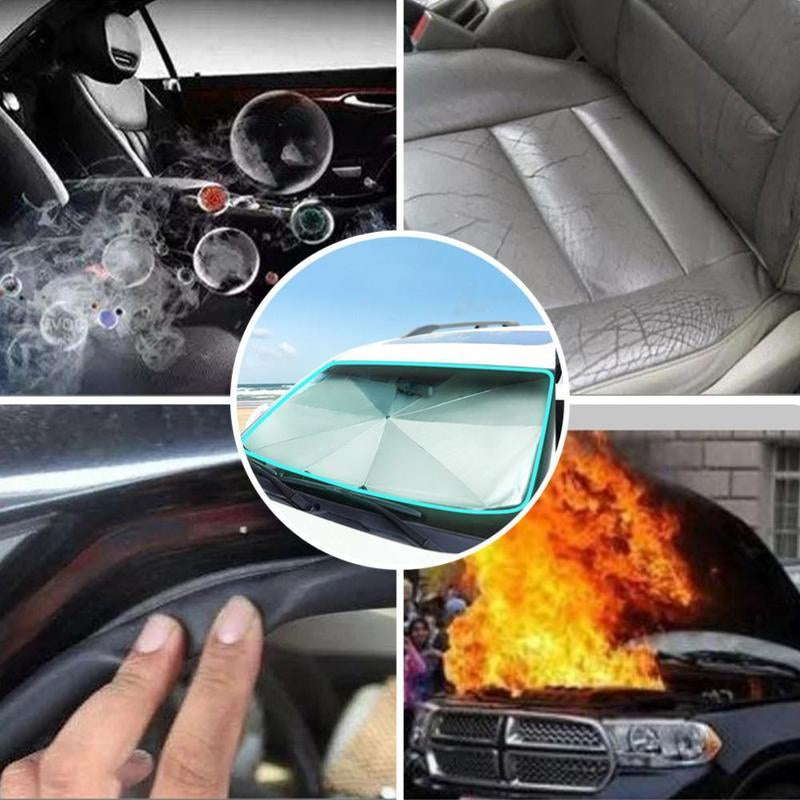 Foldable Anti-Uv Windshield Sunshade, Multipurpose Car Front Window Heat Protective Umbrella for Sedan Suvs, Car Exterior Accessories, Portable Retractable Durable Sun Shade, Windscreen Shade Cover
